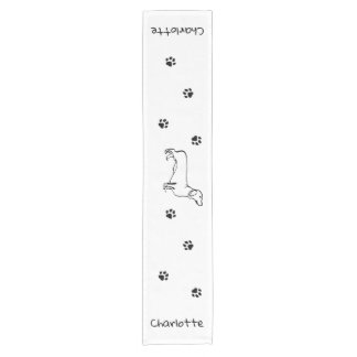 Minimalist Dachshund Art - Your Text, Your Style  Short Table Runner