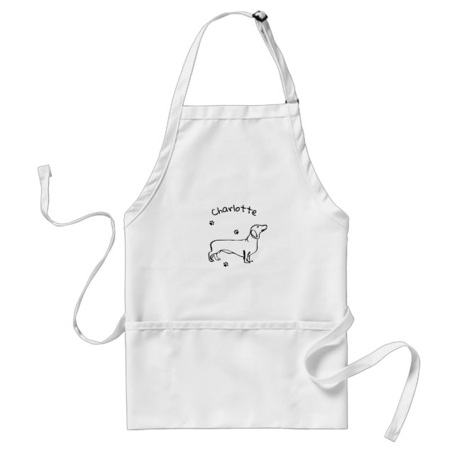 Minimalist Dachshund Art - Your Text, Your Style Standard Apron (Front)