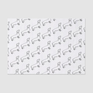 Minimalist Dachshund Art - Your Text, Your Style Tissue Paper