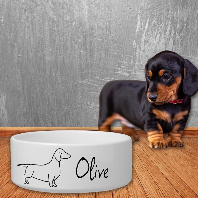 Minimalist Dachshund Dog Bowl Name (Creator Uploaded)