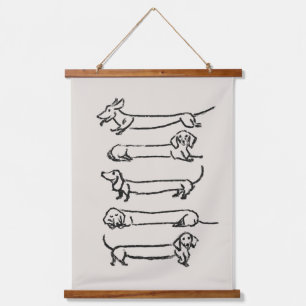 Minimalist Dachshund Tapestry Art Print
