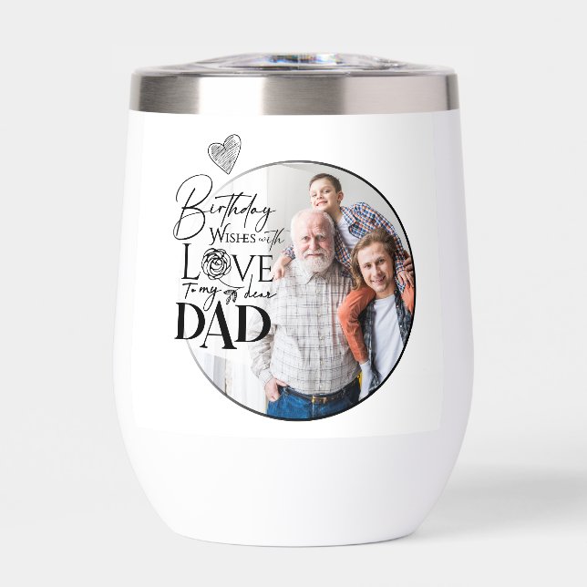 Minimalist Dad Birthday Typography Photo (Front)