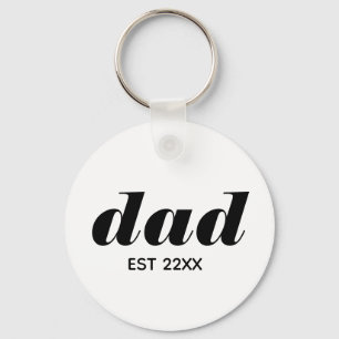 Minimalist dad Est fathers day Key Ring