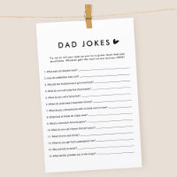 Minimalist Dad Jokes Baby Shower Game Cards
