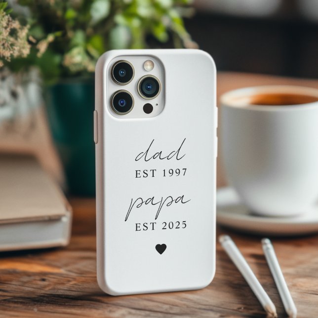 Minimalist Dad & Papa EST 2025 Personalised Case-Mate iPhone Case (Creator Uploaded)