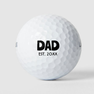 Minimalist DAD   Personalised EST. Year  Golf Balls