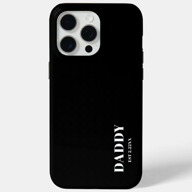 Minimalist Daddy Est Black &White Case-Mate iPhone Case (Back)