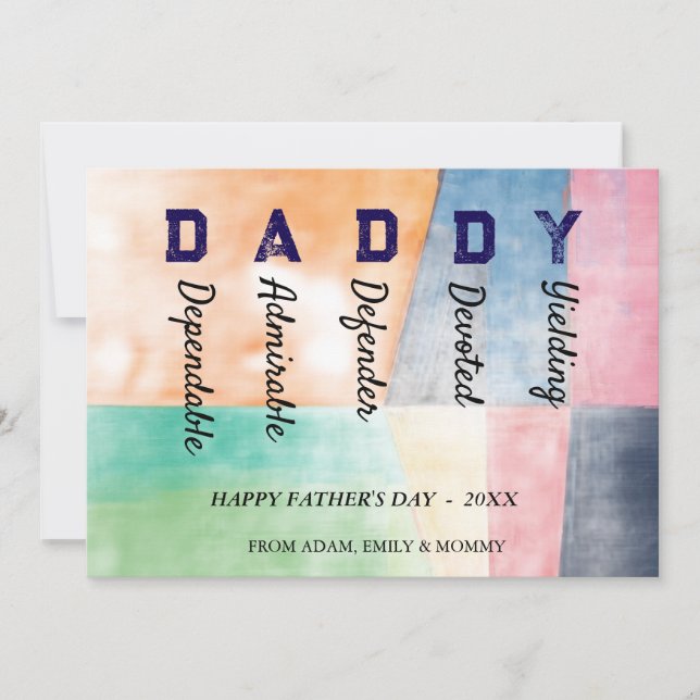 Minimalist DADDY  Happy Father's Day  Card (Front)