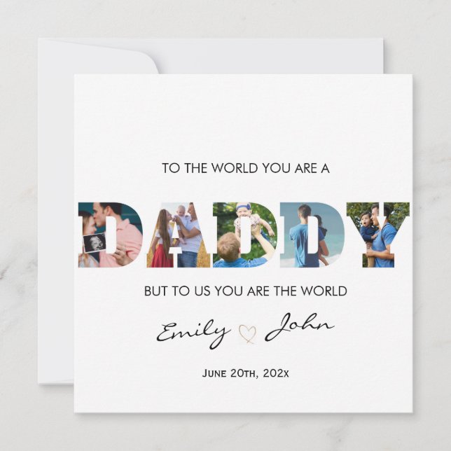 Minimalist DADDY Photo Collage Happy Father's Day (Front)