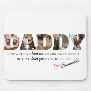 Minimalist DADDY Photo Collage Happy Father's Day Mouse Mat