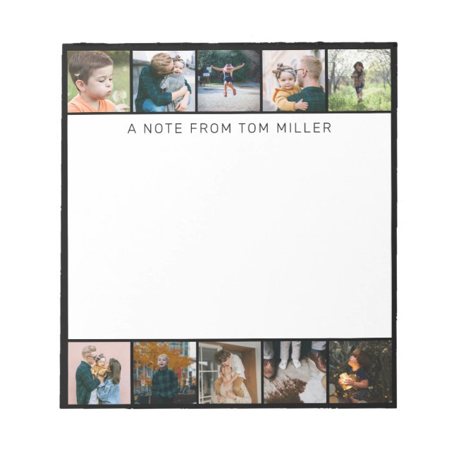 Minimalist Dad's Custom 10 Photo Collage Notepad (Front)
