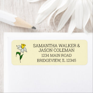 Minimalist Daffodil Wedding Address Label