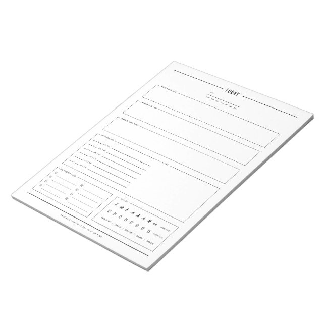 Minimalist Daily Planner, 8.5" x 11" Notepad (Angled)