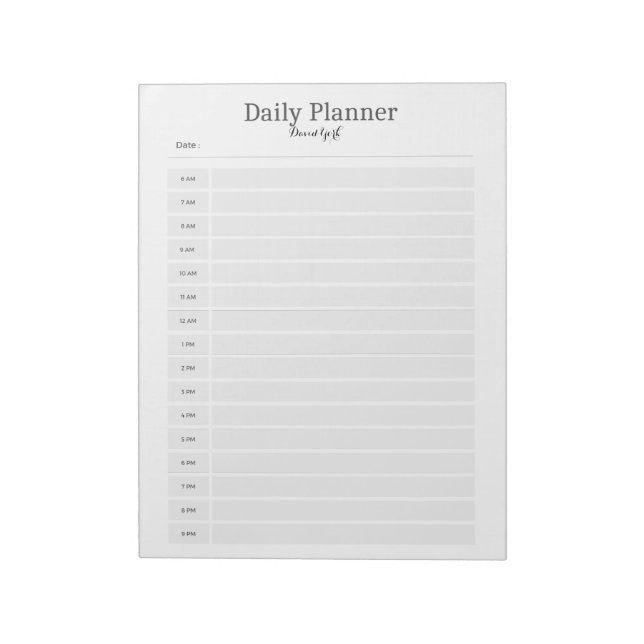 Minimalist Daily Planner - Customisable Name Notepad (Rotated)