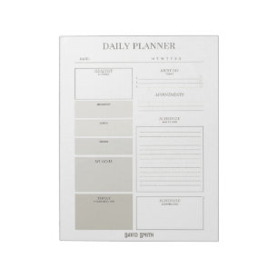 Minimalist Daily Planner - Customisable Name Notepad