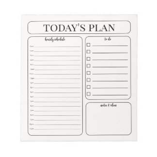 Minimalist Daily Planner Notepad | Hourly To Do