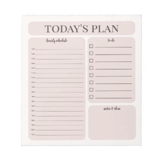 Minimalist Daily Planner Notepad | Hourly To Do
