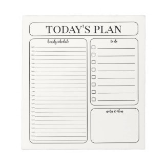 Minimalist Daily Planner Notepad | Hourly To Do