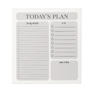 Minimalist Daily Planner Notepad Hourly To Do