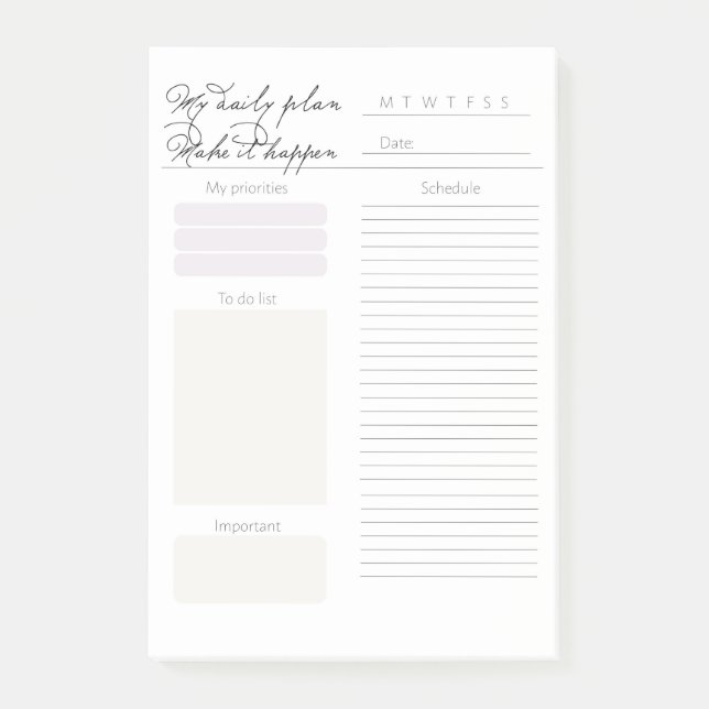 Minimalist daily to do list and neutral notepad (Front)