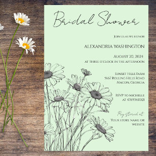 Minimalist Daisy Bridal Shower Invitation