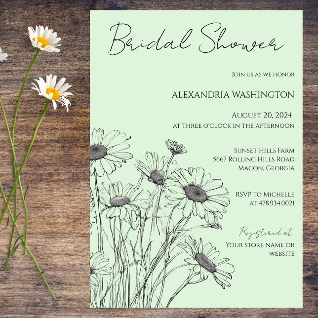 Minimalist Daisy Bridal Shower Invitation (Creator Uploaded)