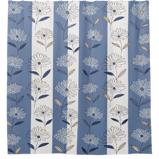 Minimalist Daisy Floral Pattern (1) Shower Curtain (Front)