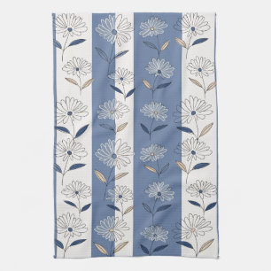 Minimalist Daisy Floral Pattern (1) Tea Towel