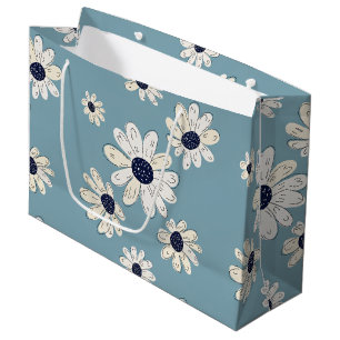 Minimalist Daisy Floral Pattern (2) Large Gift Bag