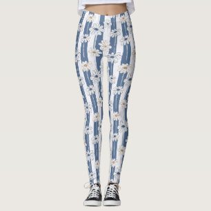 Minimalist Daisy Floral Pattern (2) Leggings
