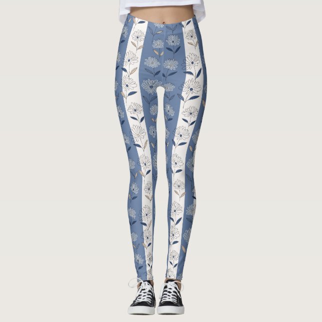 Minimalist Daisy Floral Pattern (3) Leggings (Front)
