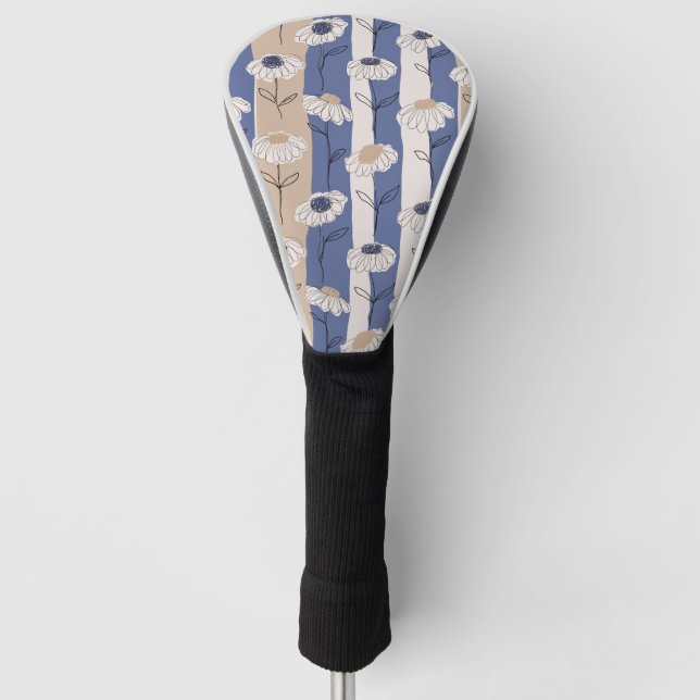 Minimalist Daisy Floral Pattern (4) Golf Head Cover (Front)