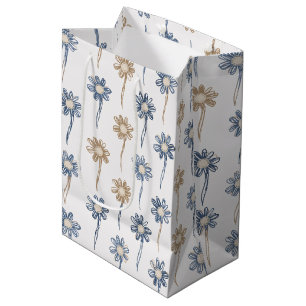 Minimalist Daisy Floral Pattern (4) Medium Gift Bag