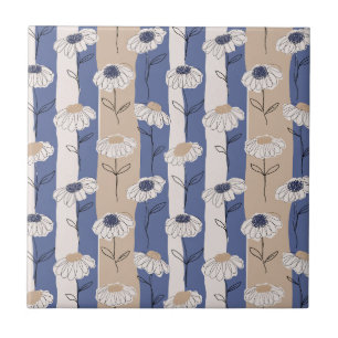 Minimalist Daisy Floral Pattern (4) Tile