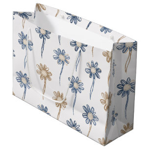 Minimalist Daisy Floral Pattern (5) Large Gift Bag