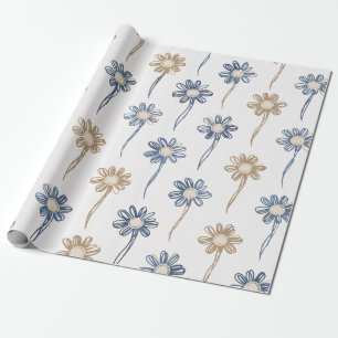 Minimalist Daisy Floral Pattern (5) Wrapping Paper
