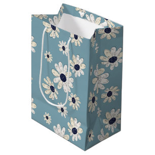 Minimalist Daisy Floral Pattern (6) Medium Gift Bag