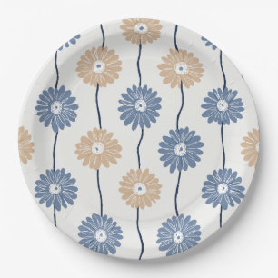 Minimalist Daisy Floral Pattern (6) Paper Plate