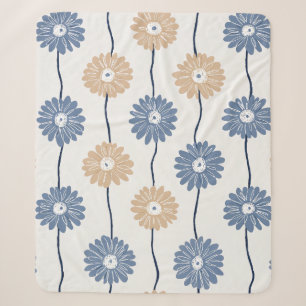 Minimalist Daisy Floral Pattern (6) Sherpa Blanket