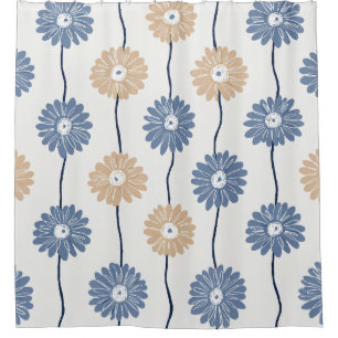 Minimalist Daisy Floral Pattern (6) Shower Curtain