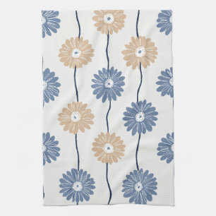 Minimalist Daisy Floral Pattern (6) Tea Towel