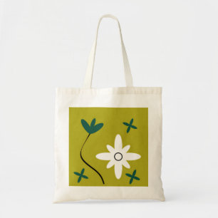 Minimalist Daisy Flower Abstract Botanical Art Tote Bag