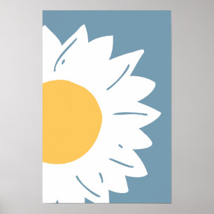 Minimalist Daisy Flower Abstract Wall Art