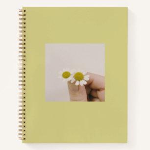 Minimalist Daisy Notebook   Cute Spiral Journal