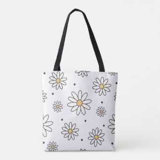 Minimalist Daisy Tote Bag | Cute Floral Aesthetic 