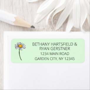 Minimalist Daisy Wedding Address