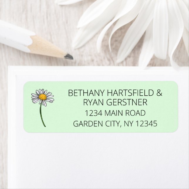 Minimalist Daisy Wedding Address (Insitu)