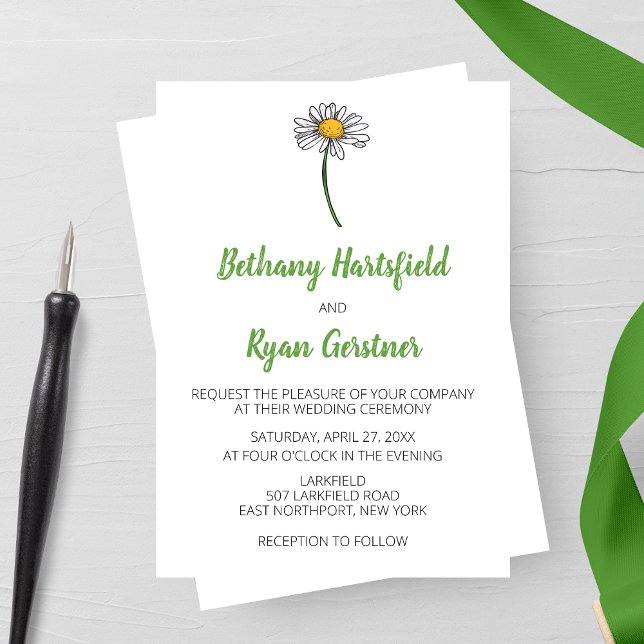 Minimalist Daisy Wedding  Invitation (Creator Uploaded)