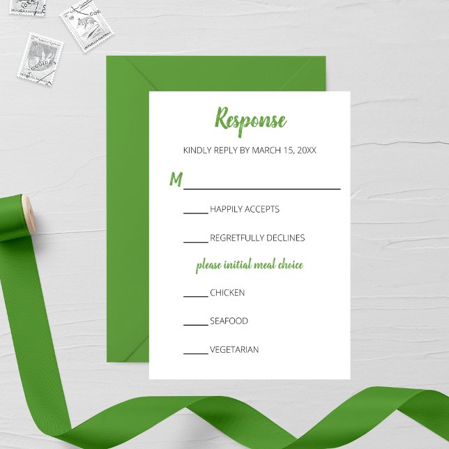 Minimalist Daisy Wedding RSVP Card (Creator Uploaded)