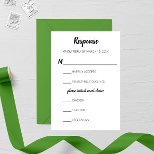 Minimalist Daisy Wedding RSVP Card
